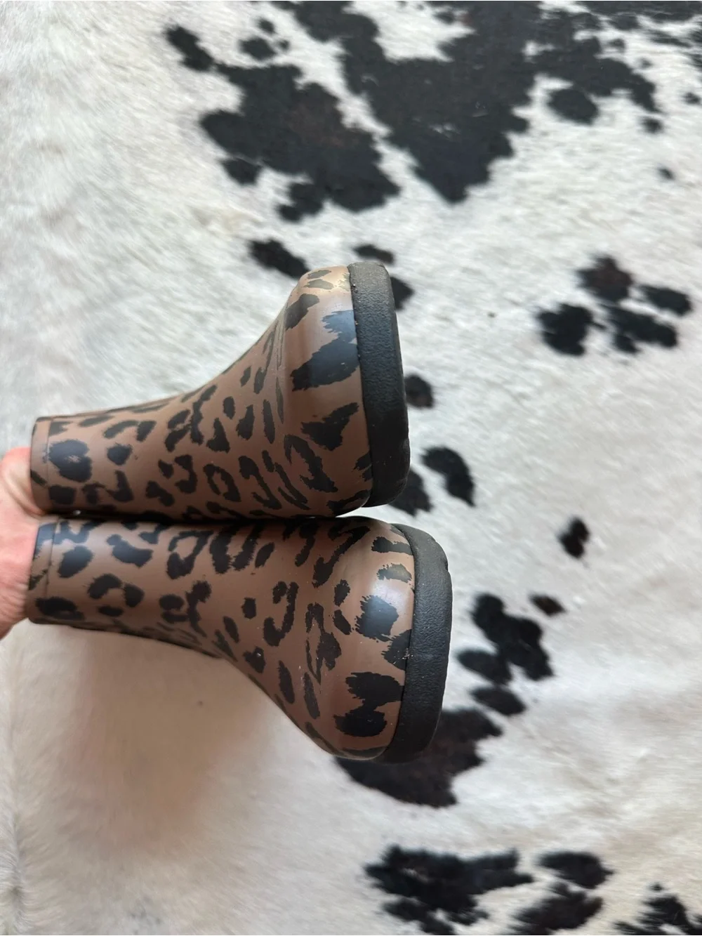 HUNTER Leopard Print Chelsea Rain Boots - Brown/Black